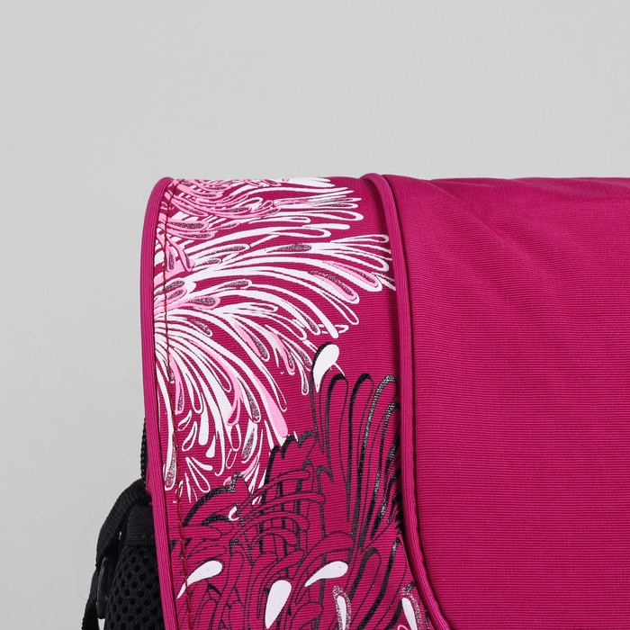 Сумка молодёжная на молнии "Калейдоскоп", 1 отдел, 1 наружный карман, цвет малиновый