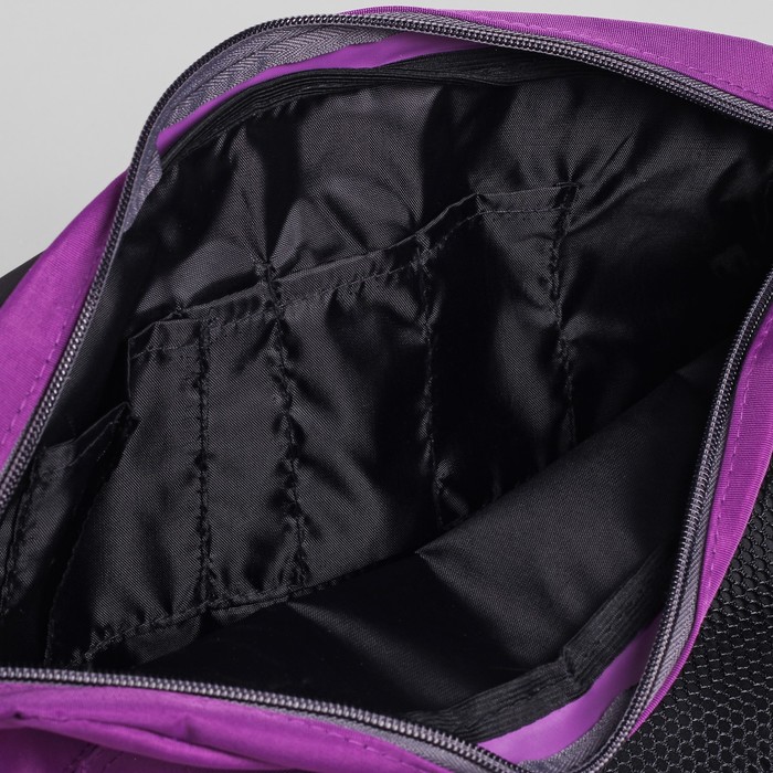 Сумка молодёжная на молнии "Цветочки-ромашки", 1 отдел, 1 наружный карман, сиреневый/серый