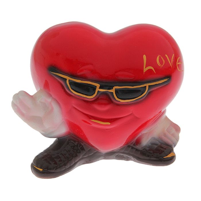 Копилка "Сердце" глянец, красная