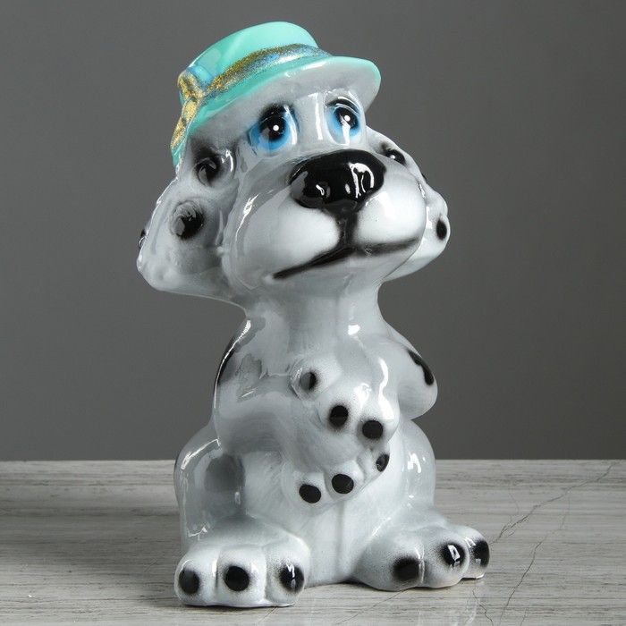 Копилка "Пудель" глянец, пятно, серый