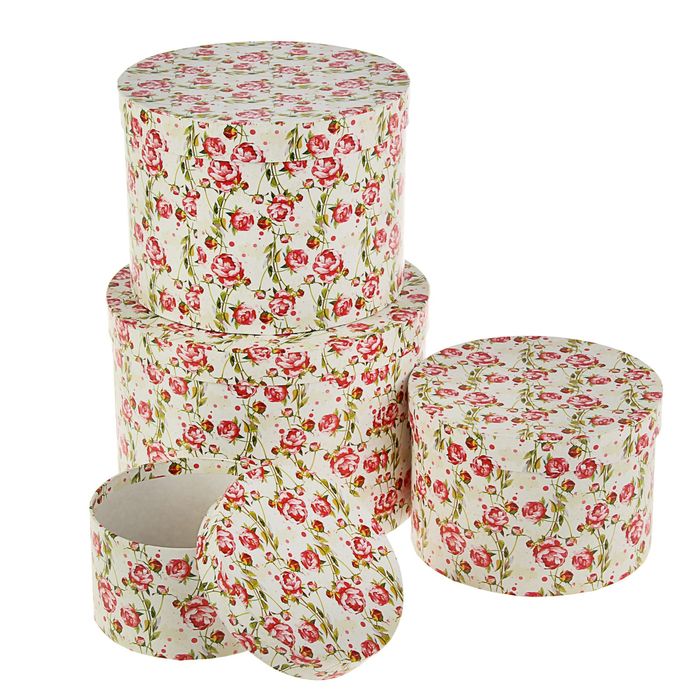 Набор коробок 4в1 "Вьюнок", 23 х 23 х 16 - 13.5 х 13.5 х 8 см