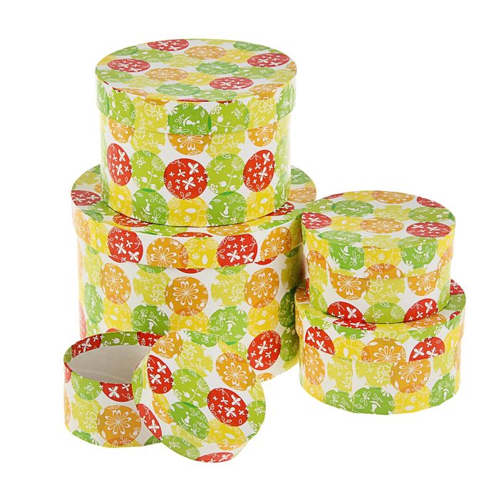 Набор коробок 5в1 "Шары и бабочки", 19 х 19 х 13 - 9 х 9 х 5 см