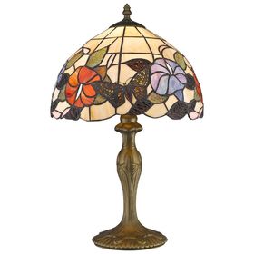 Настольная лампа «Бабочки в цветах», 60Вт E27, разноцветный Ош