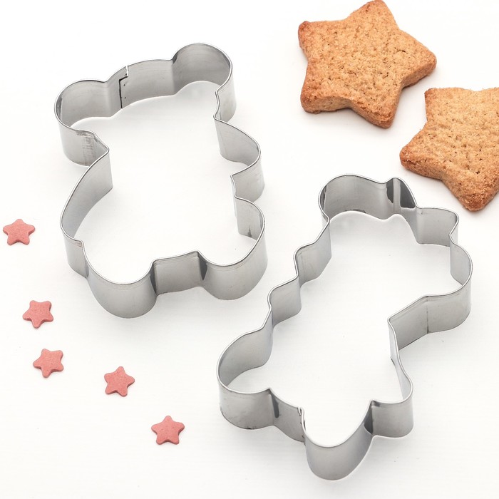 Набор форм для вырезания печенья "Мишки", 2 шт