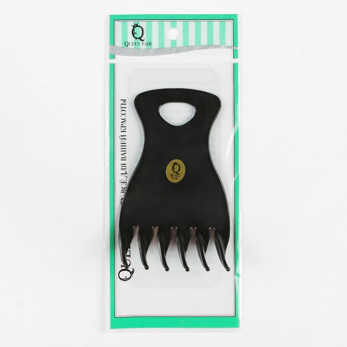 Расчёска-гребень с ручкой, цвет чёрный