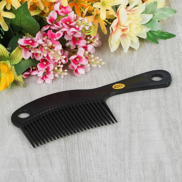 Расчёска-гребень с ручкой, цвет чёрный