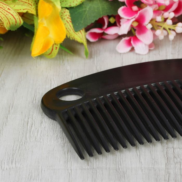 Расчёска-гребень с ручкой, цвет чёрный