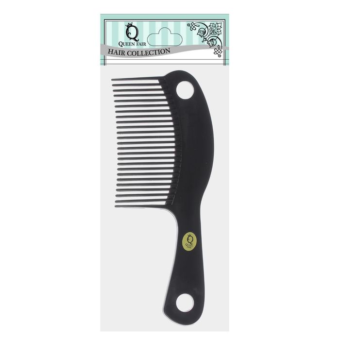 Расчёска-гребень с ручкой, цвет чёрный