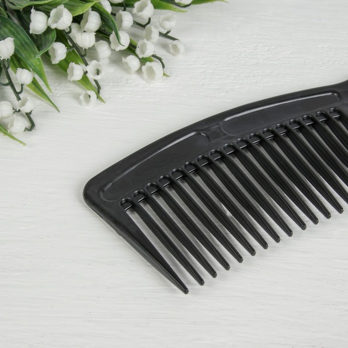 Расчёска-гребень с ручкой, цвет чёрный