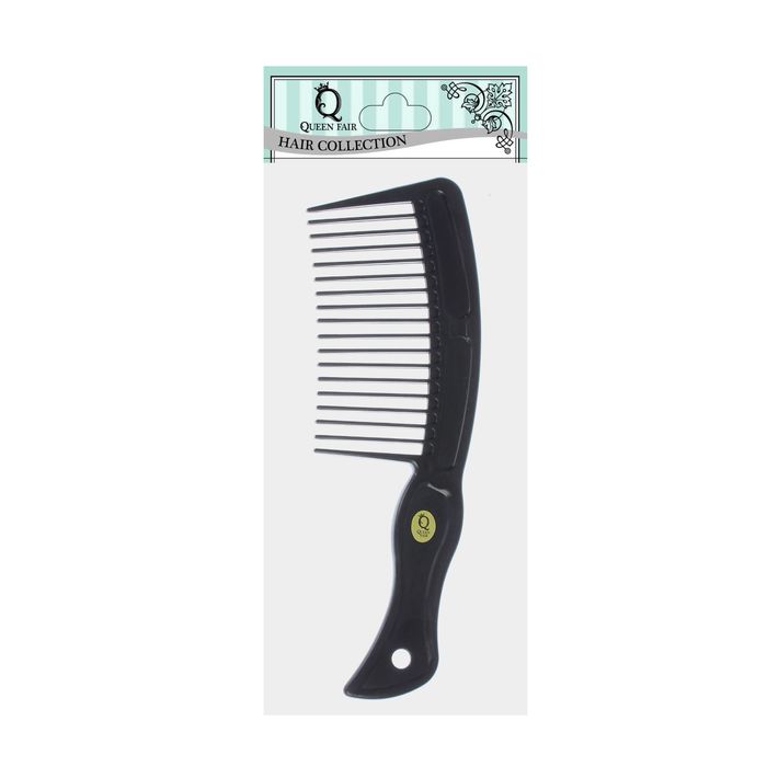 Расчёска-гребень с ручкой, цвет чёрный