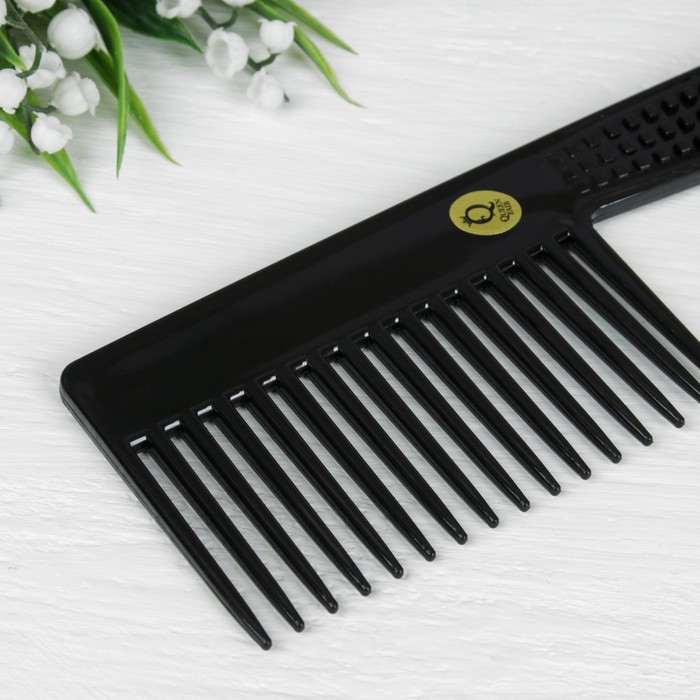Расчёска-гребень с ручкой, цвет чёрный