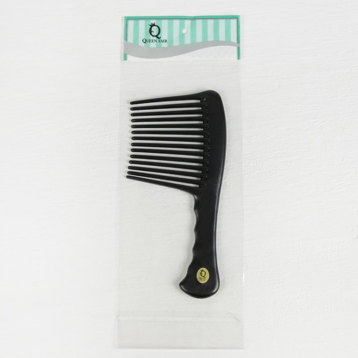 Расчёска-гребень с ручкой, цвет чёрный