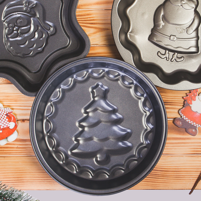 Форма для выпечки 24х4 см "Ёлочка", антипригарное покрытие