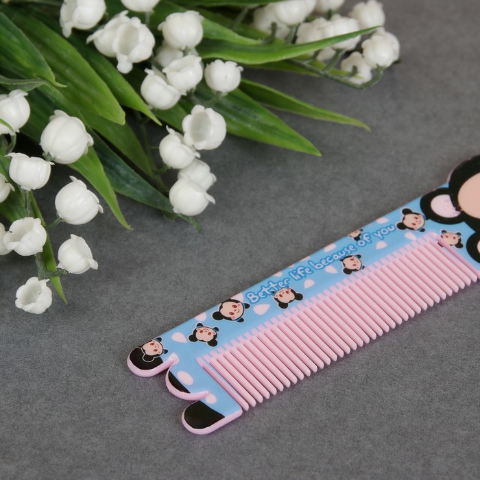 Расчёска с ручкой "Мишки", фигурная, 15см, цвет МИКС