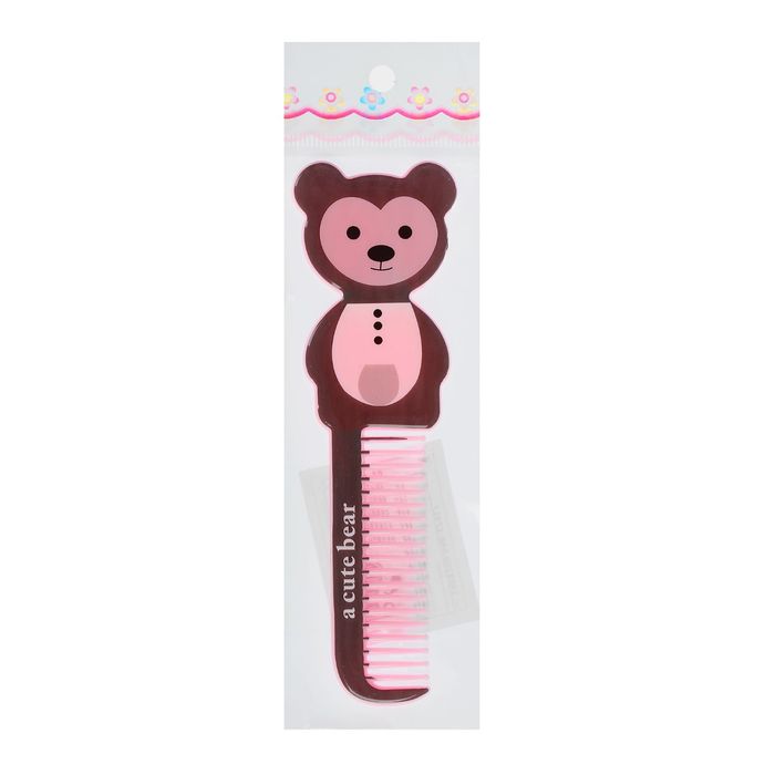 Расчёска с ручкой "Мишки", фигурная, 15см, цвет МИКС