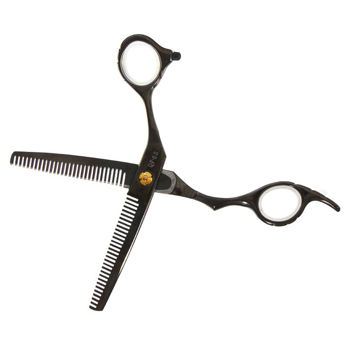 Ножницы филировочные с упором, 5,5 дюймов, цвет чёрный