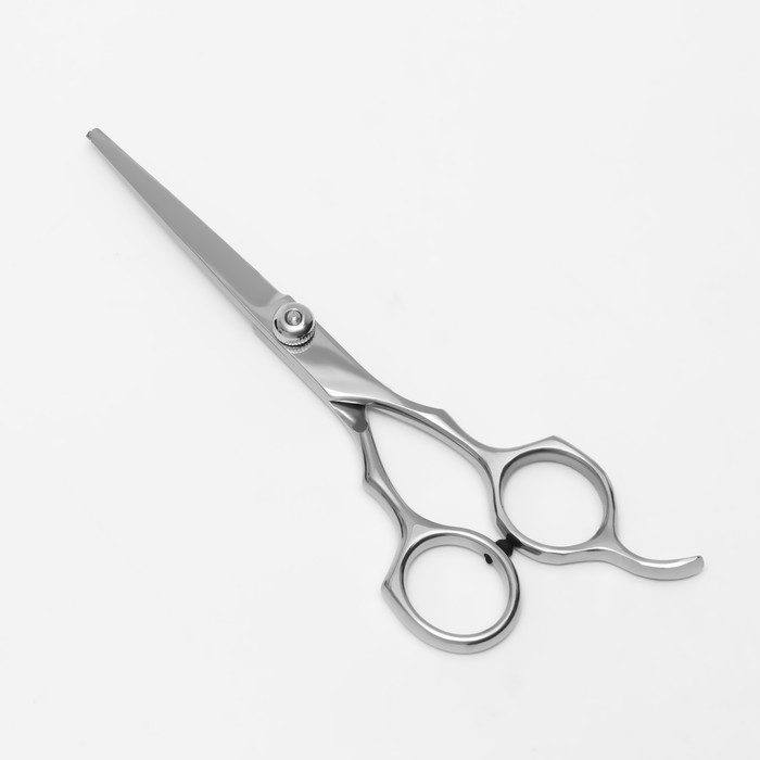 Ножницы парикмахерские с упором, лезвие — 5,5 см, цвет серебряный