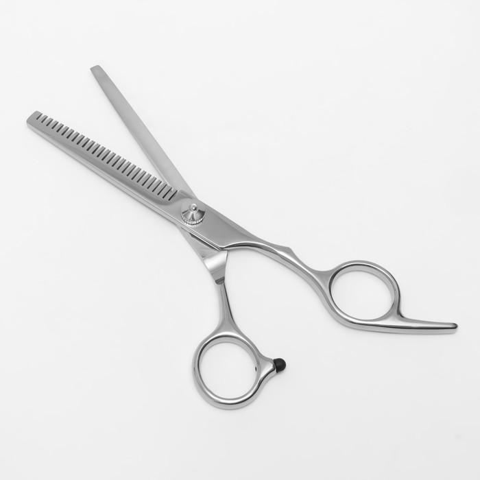 Ножницы филировочные с упором, лезвие 6,5см, цвет серебристый