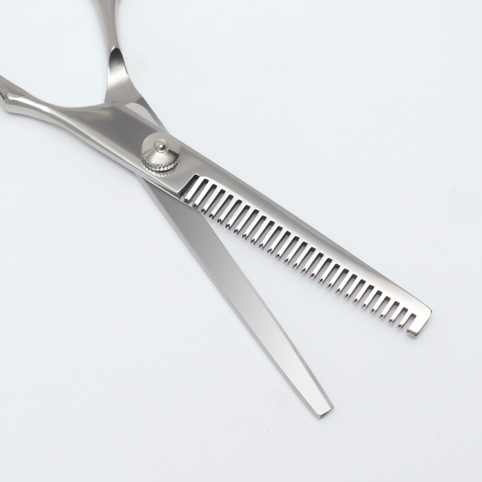 Ножницы филировочные с упором, лезвие 6,5см, цвет серебристый