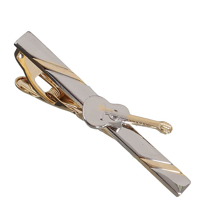 Зажим для галстука "Классический" с обрамлением, цвет серебристый