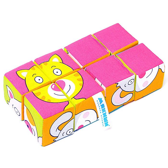 Набор мягких кубиков «Собери картинку.Зверята»