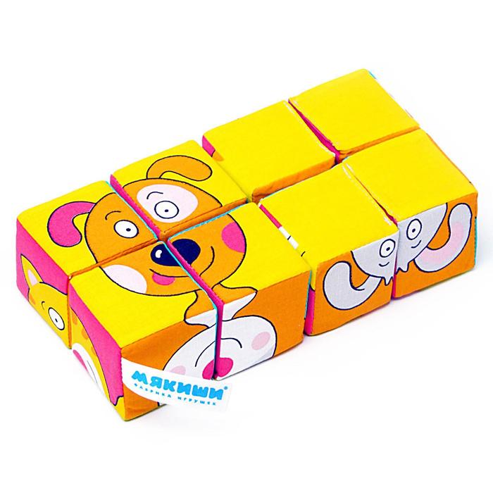 Набор мягких кубиков «Собери картинку.Зверята»