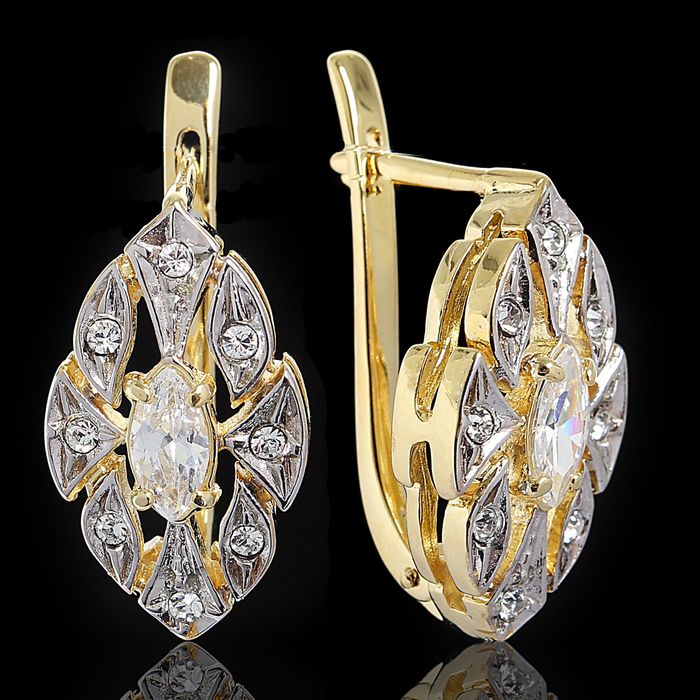 Серьги "Маркиза", цвет белый в золоте