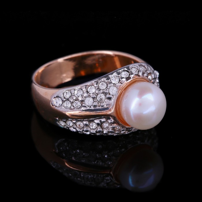 Кольцо "Королевское", размер 17, цвет белый в золоте