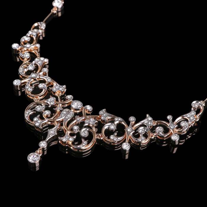 Колье "Королевское", цвет белый в золоте