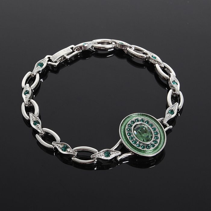 Браслет "Color 17", цветной в серебре, 17,5см