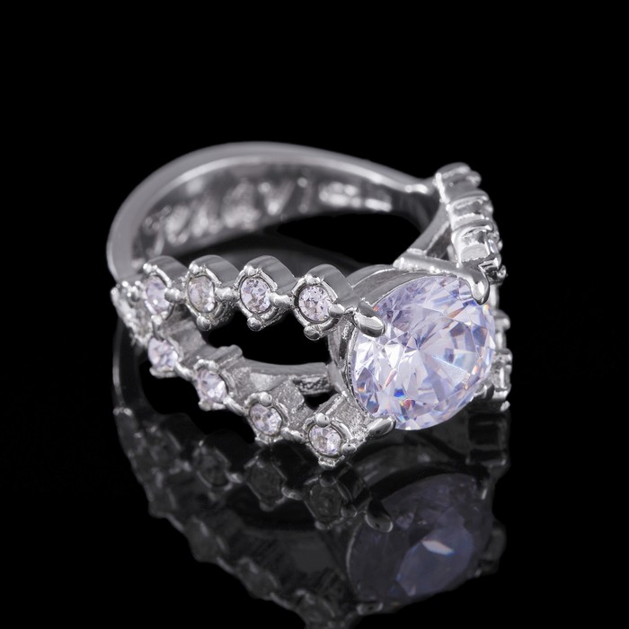 Кольцо "Ситара", размер 20, цвет белый в серебре