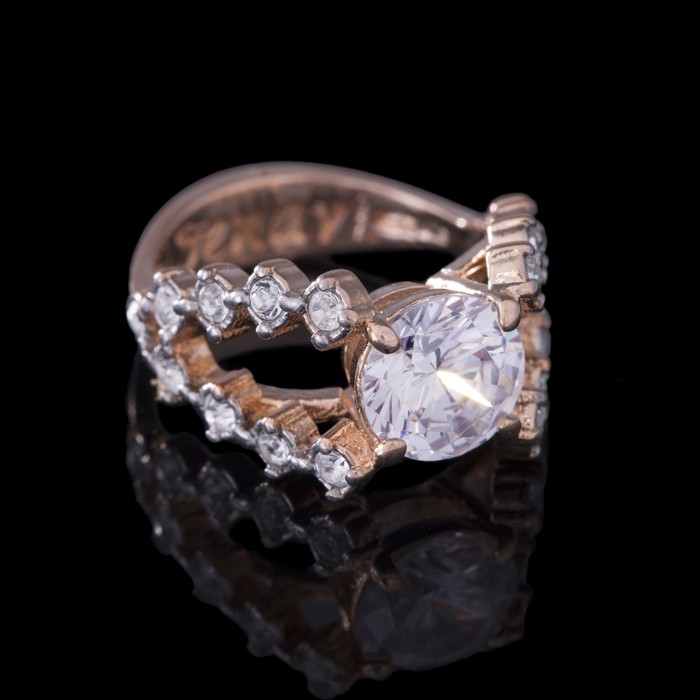 Кольцо "Ситара", размер 19, цвет белый в золоте