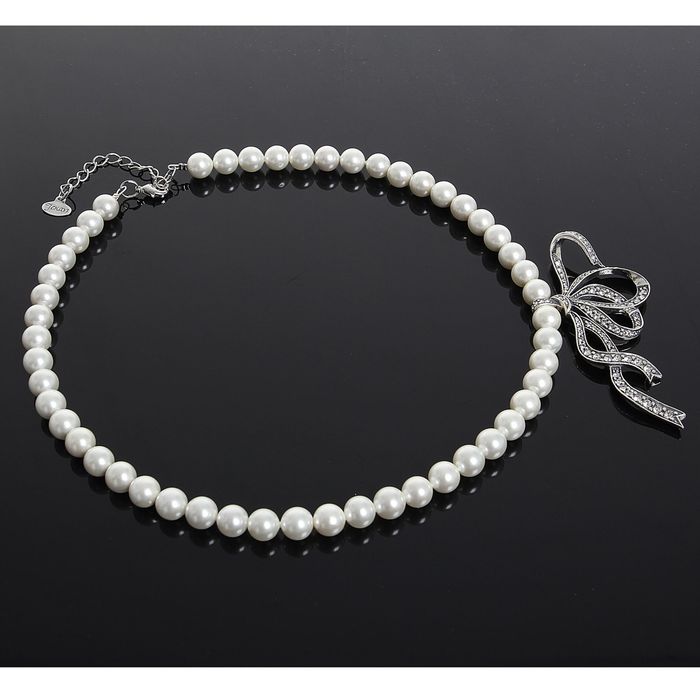 Колье "Потье", цвет белый в серебре