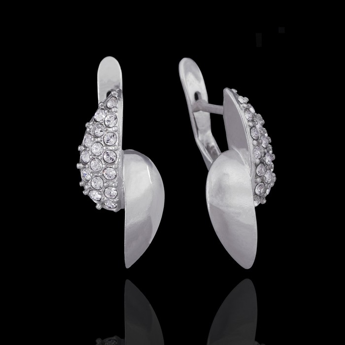Серьги "Литела", цвет белый в серебре