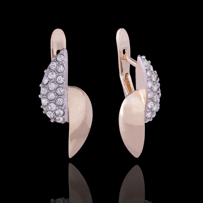 Серьги "Литела", цвет белый в золоте