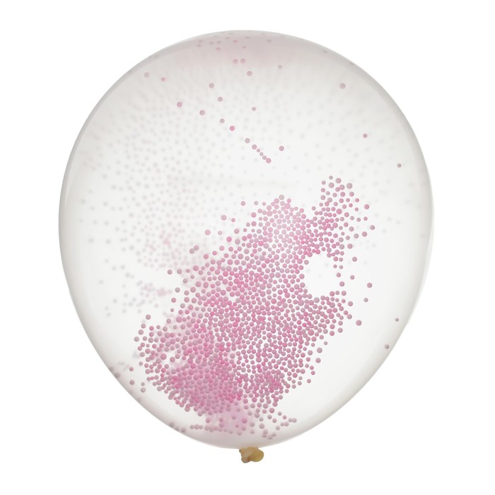 Шар латексный "Цветная крошка внутри" 12" 5 шт. Прозрачный Розовая крошка