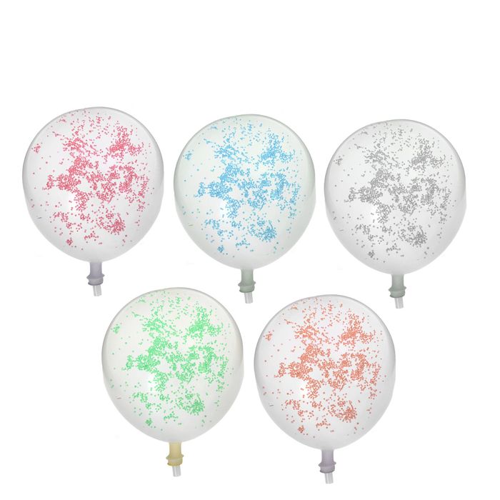 Шар латексный "Цветная крошка внутри" 12" 5 шт. Прозрачный цвета МИКС