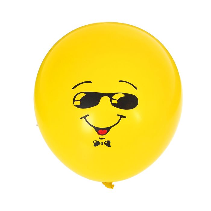 Набор воздушных шаров "Смайл в очках" 5 шт. 10"