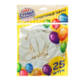 

Шар латексный 12", пастель, набор 25 шт., цвет белый