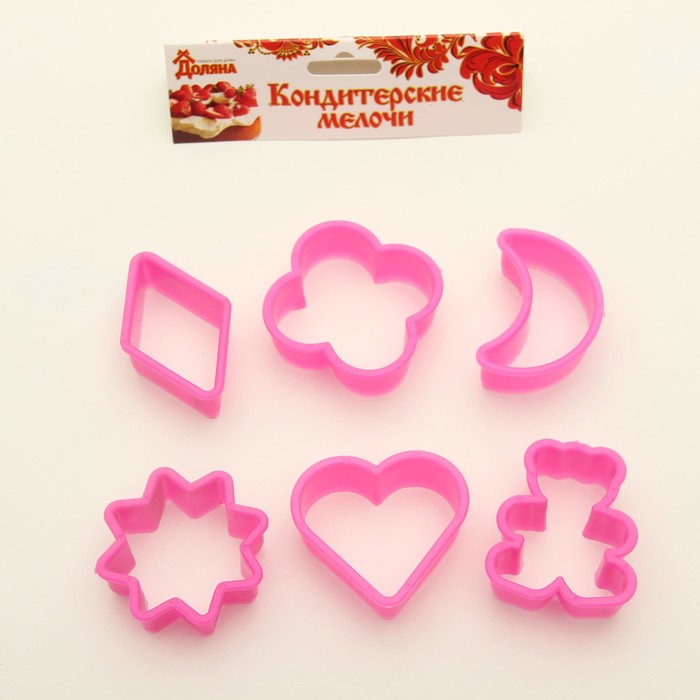 Набор форм для вырезания печенья 5,5х5х2 см, 6 шт