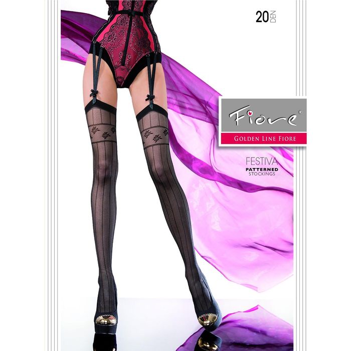 Чулки женские FESTIVA 20 ден, цвет чёрный (black), размер 3 612737