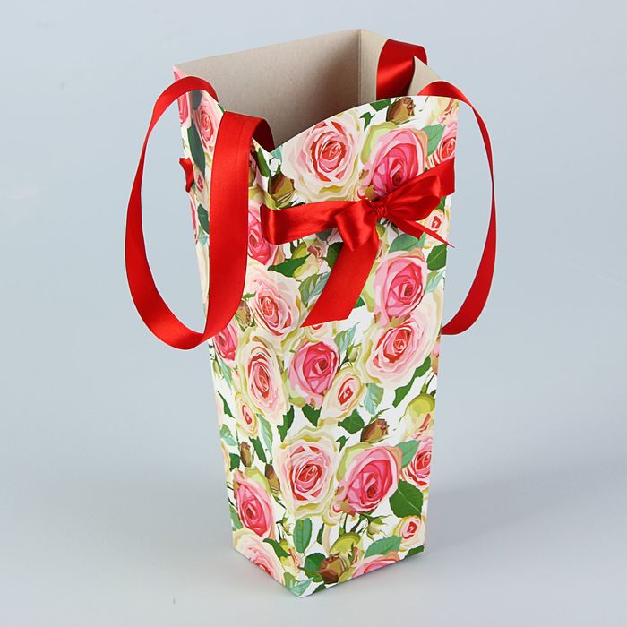 Пакет для цветов "Роза патио" серия цветы, 15 х 13 см
