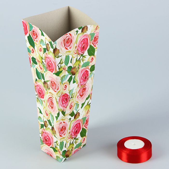 Пакет для цветов "Роза патио" серия цветы, 15 х 13 см