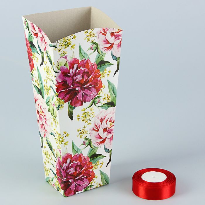 Пакет для цветов "Пион" благородный" серия цветы, 32x15х13 см