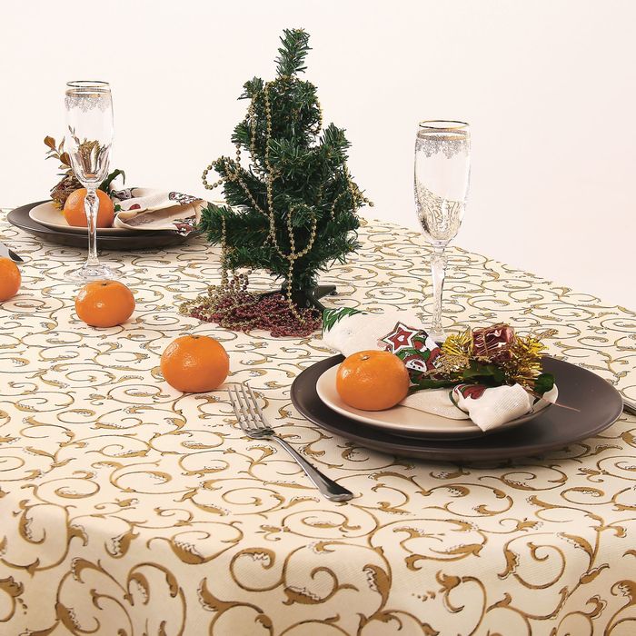 Скатерть "Доляна" Ангел 150х150 см, 100% хлопок, рогожка, 164 г/м²