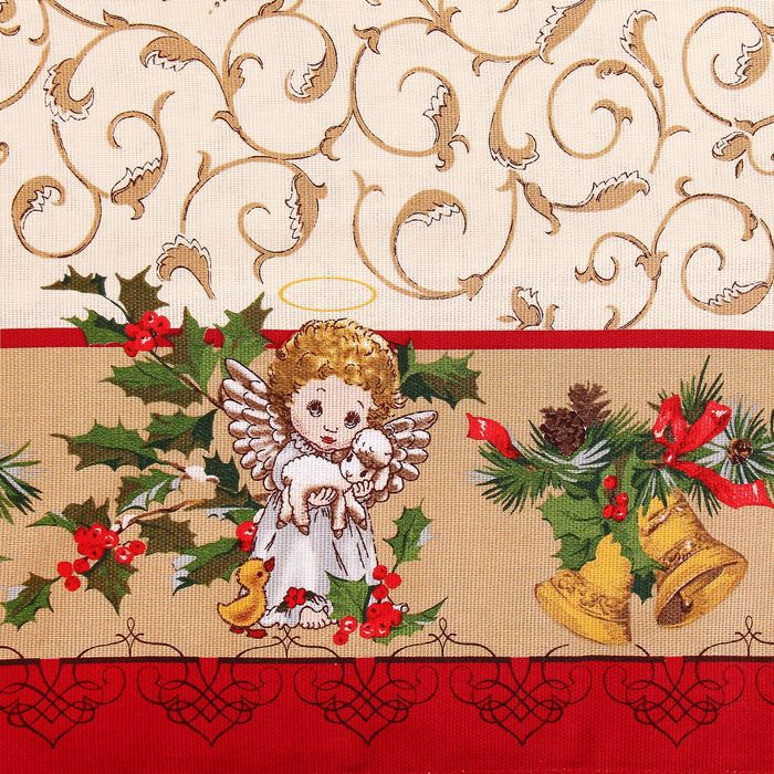 Скатерть "Доляна" Ангел 150х250 см, 100% хлопок, рогожка, 164 г/м²