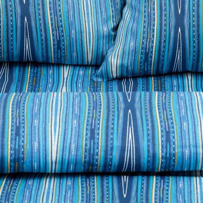 Постельное бельё "Этель" дуэт Волна 143х215 см - 2 шт, 220х240 см, 70х70 см - 2 шт., 100% хлопок, бязь 125 г/м²