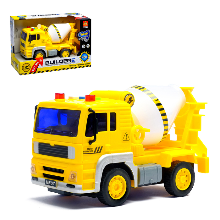 Машина инерционная "Бетономешалка", световые и звуковые эффекты, масштаб 1:20