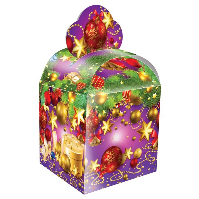 Подарочная коробка "Кубик", фиолетовая, сборная, 12 х 12 х 17 см