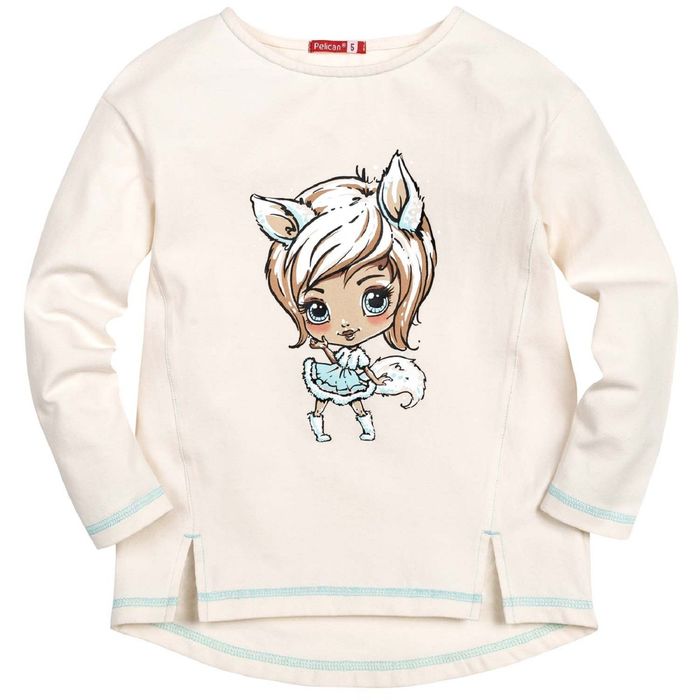 Джемпер для девочек, возраст 1 год, цвет молочный